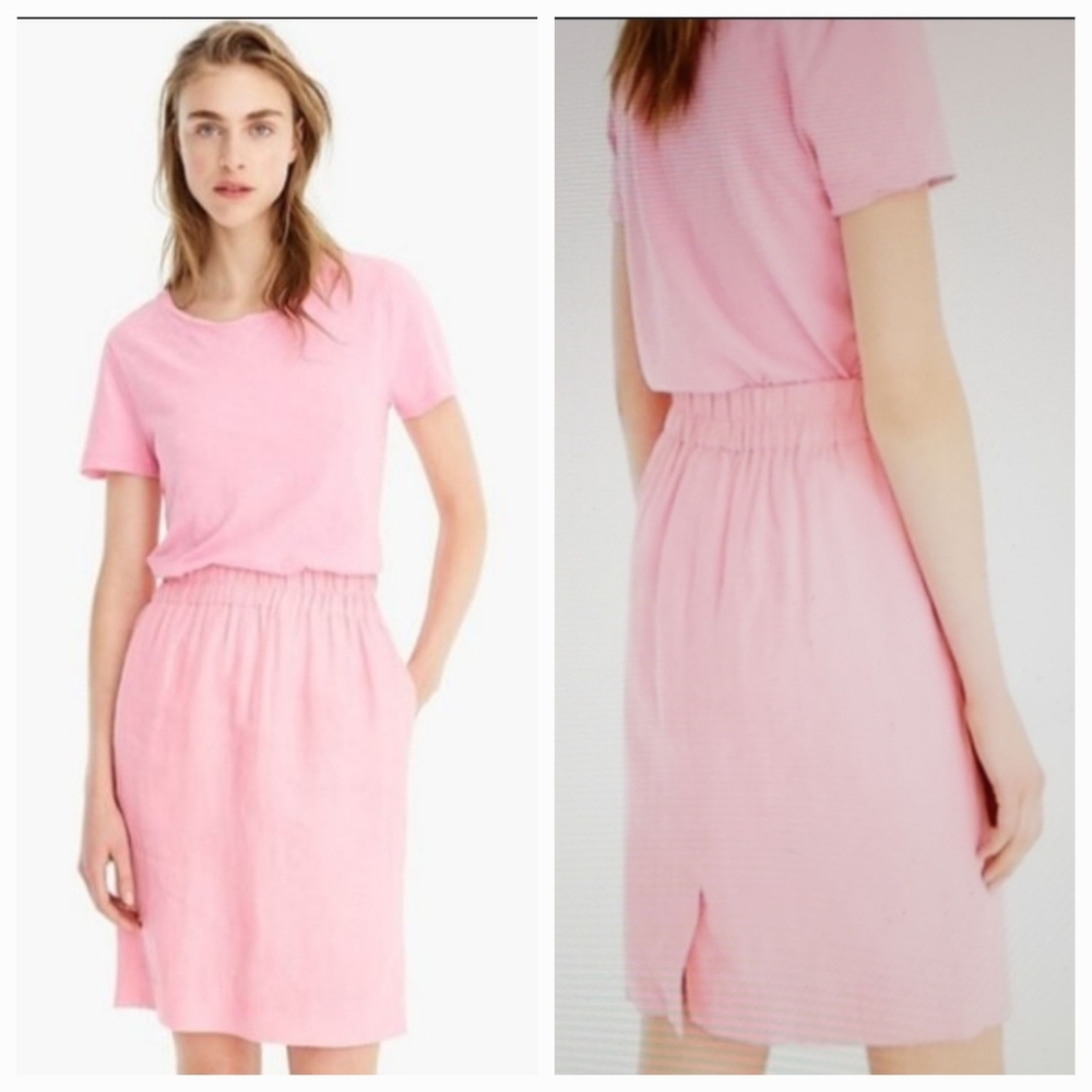 J. Crew Cotton Midi Skirt Pink Women’s XXS 26” Length NWT